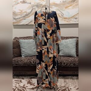 NWT Navy Floral Maxi Dress